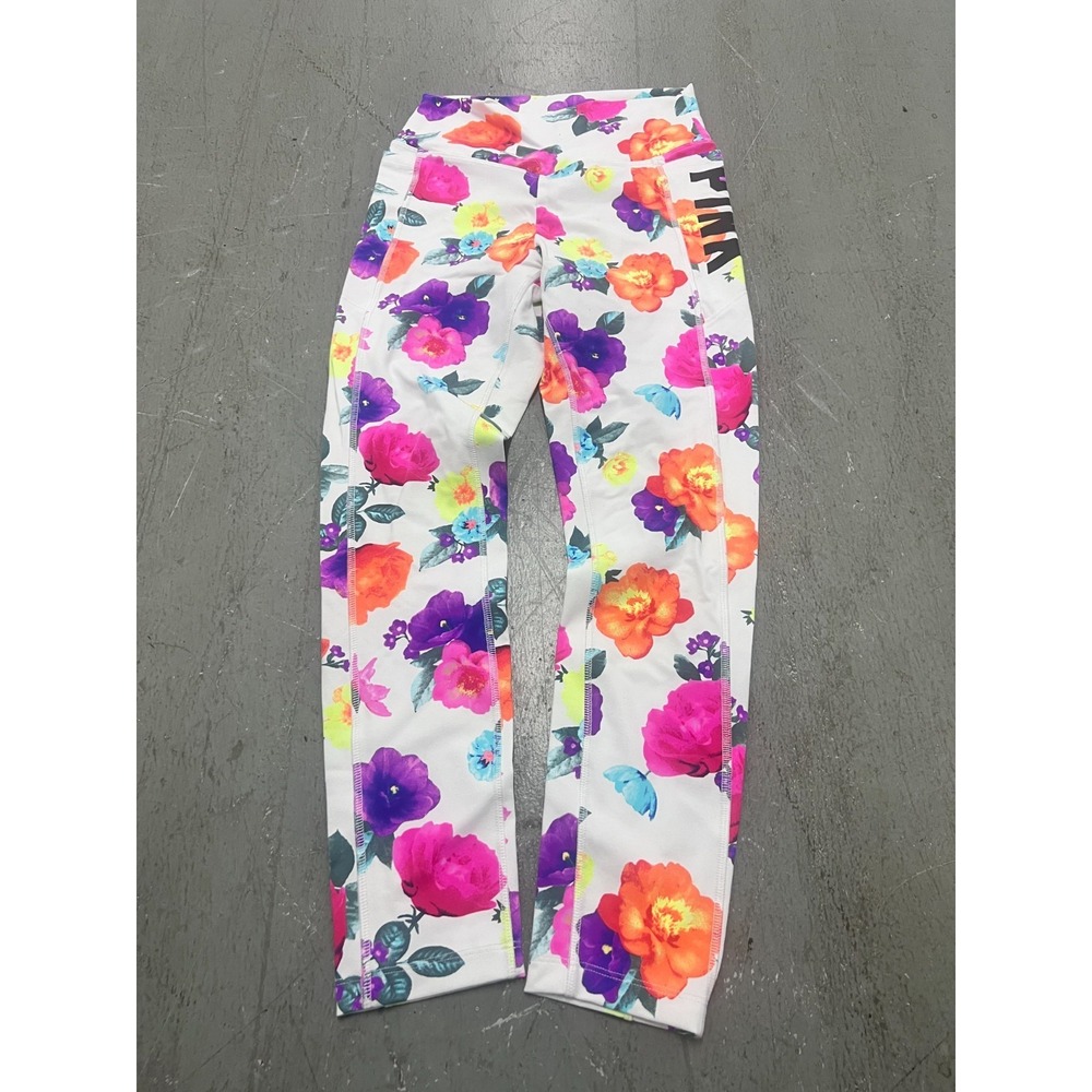 Victoria's Secret PINK Ultimate Leggings Womens Small White Floral High Waisted